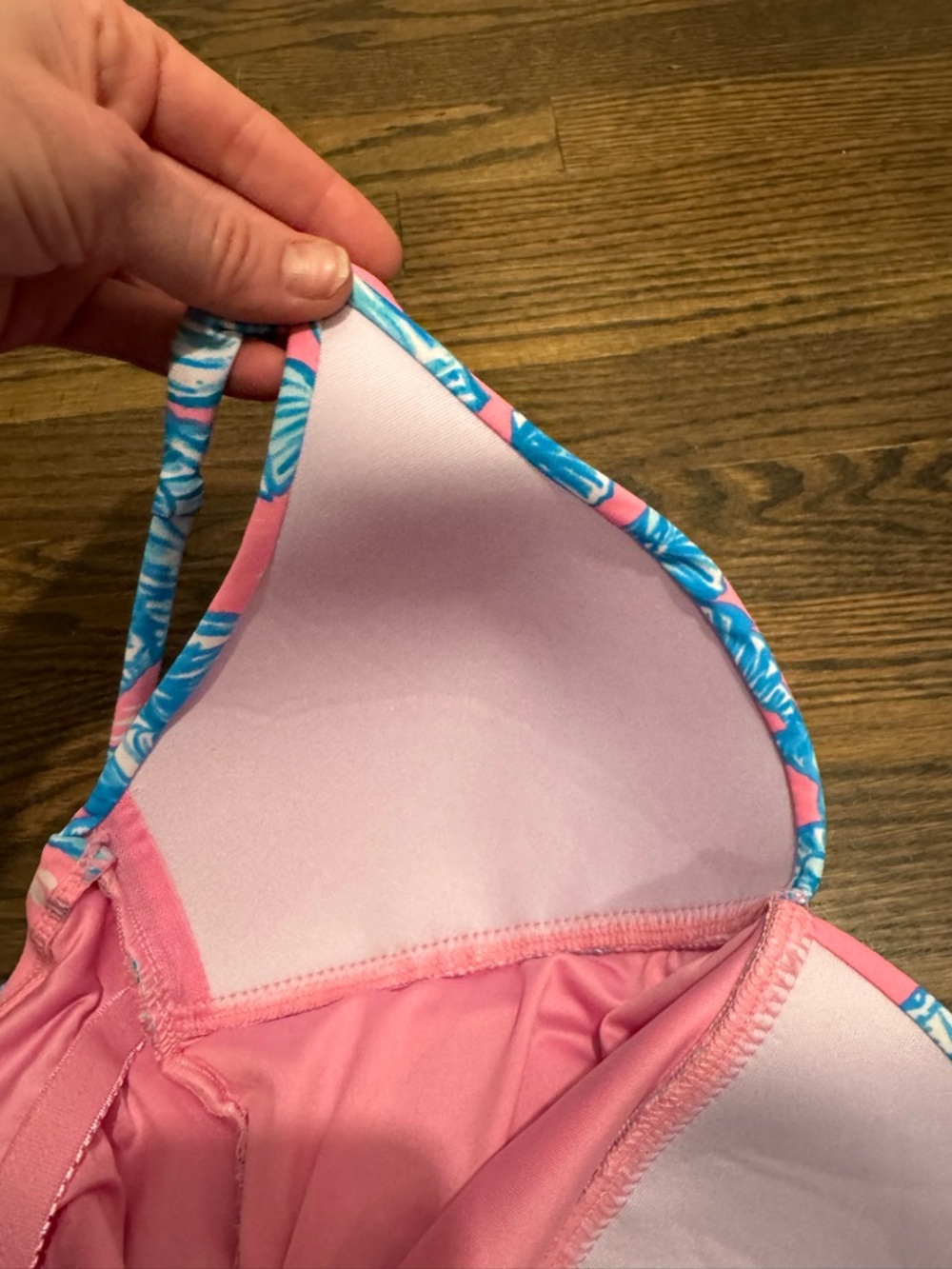 NWOT Stella Parker Tropical Tankini Set M Blue Pink Two Piece Vacation Resort - Picture 9 of 11
